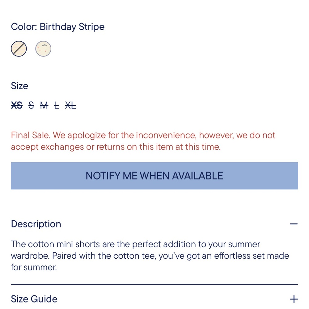 Parke Birthday Stripes Cotton Shorts Size Large - Picture 9 of 11